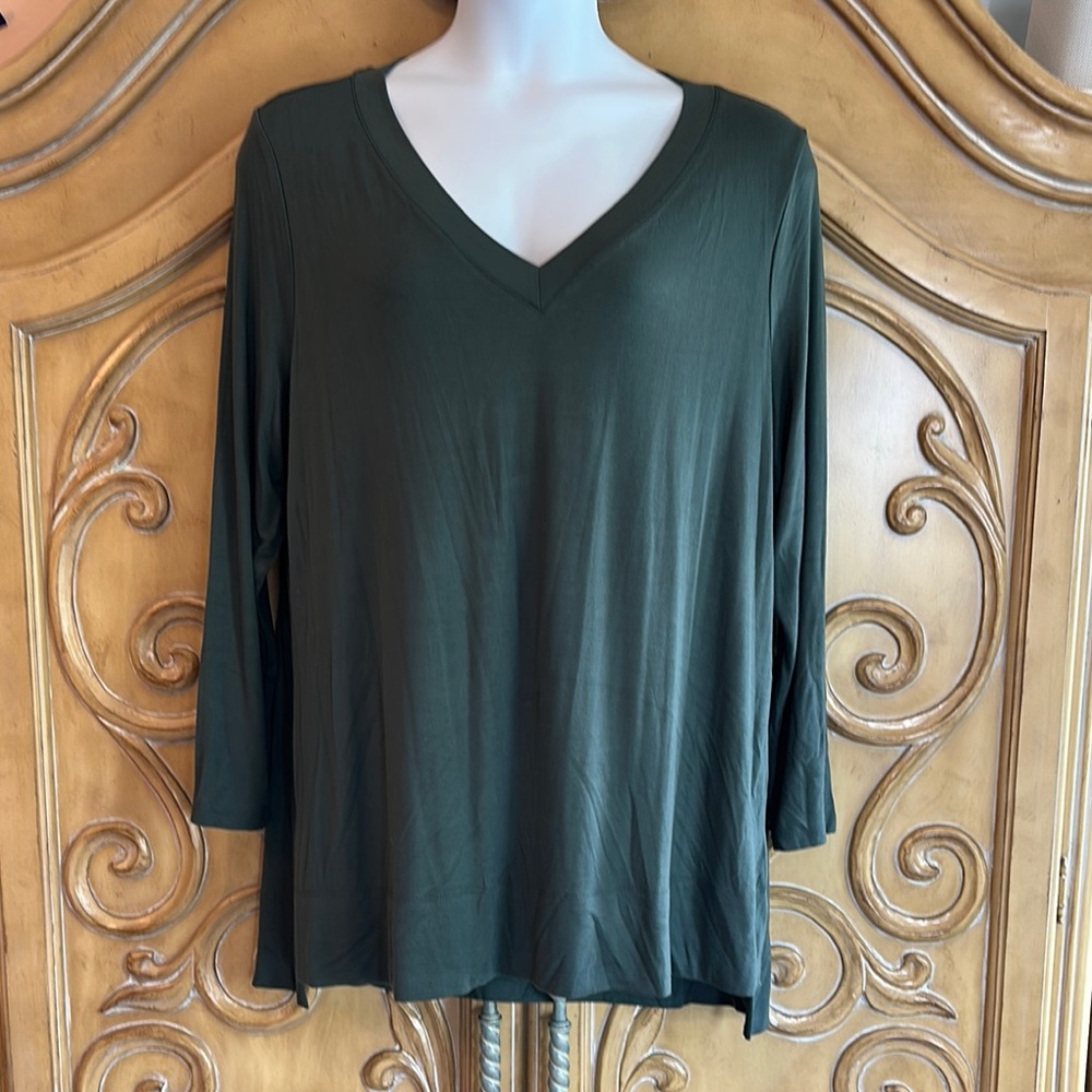 Soma Green Relaxed Long Sleeve Tunic Top